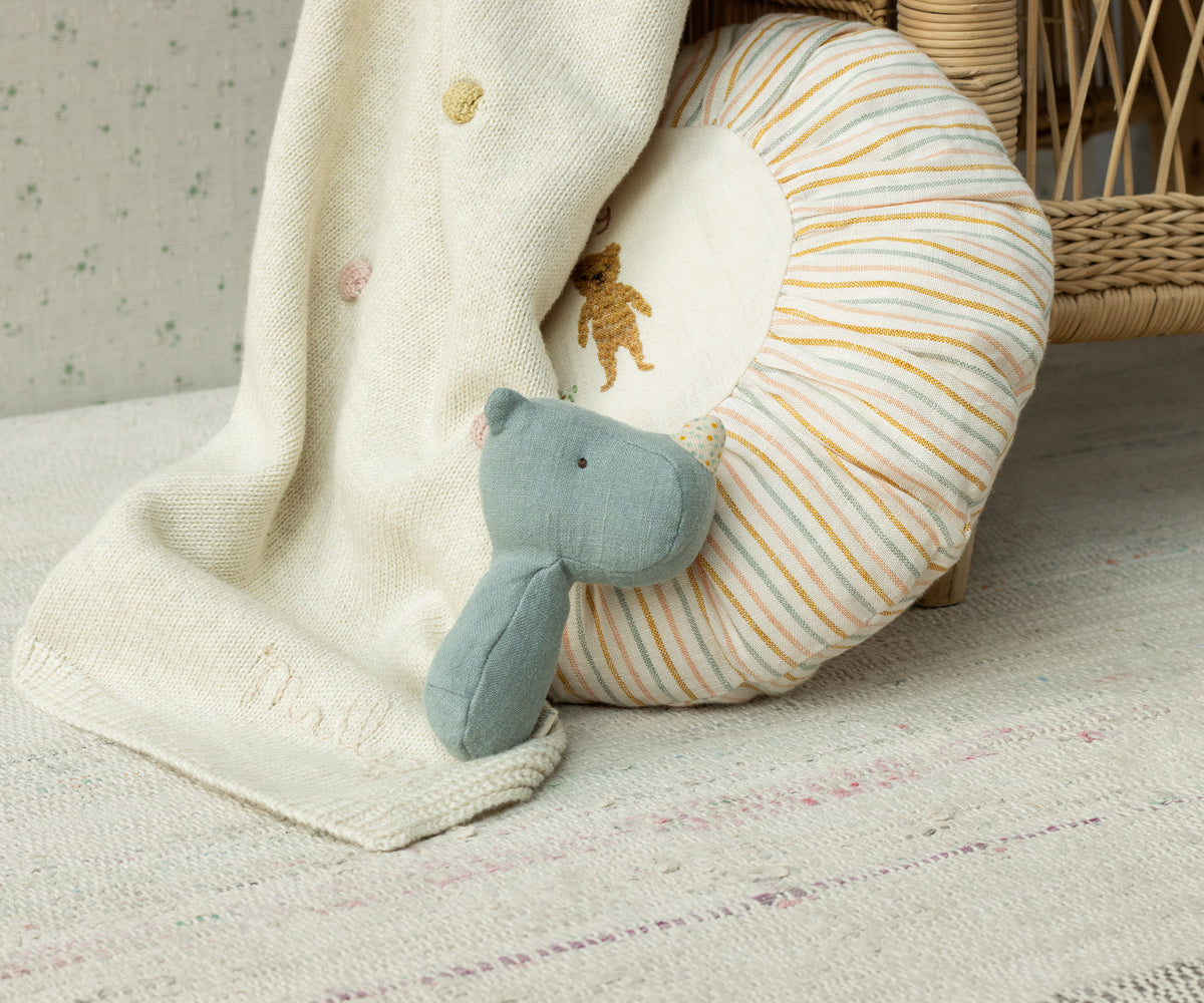 Lullaby friends, Rhino rattle - Dusty blue