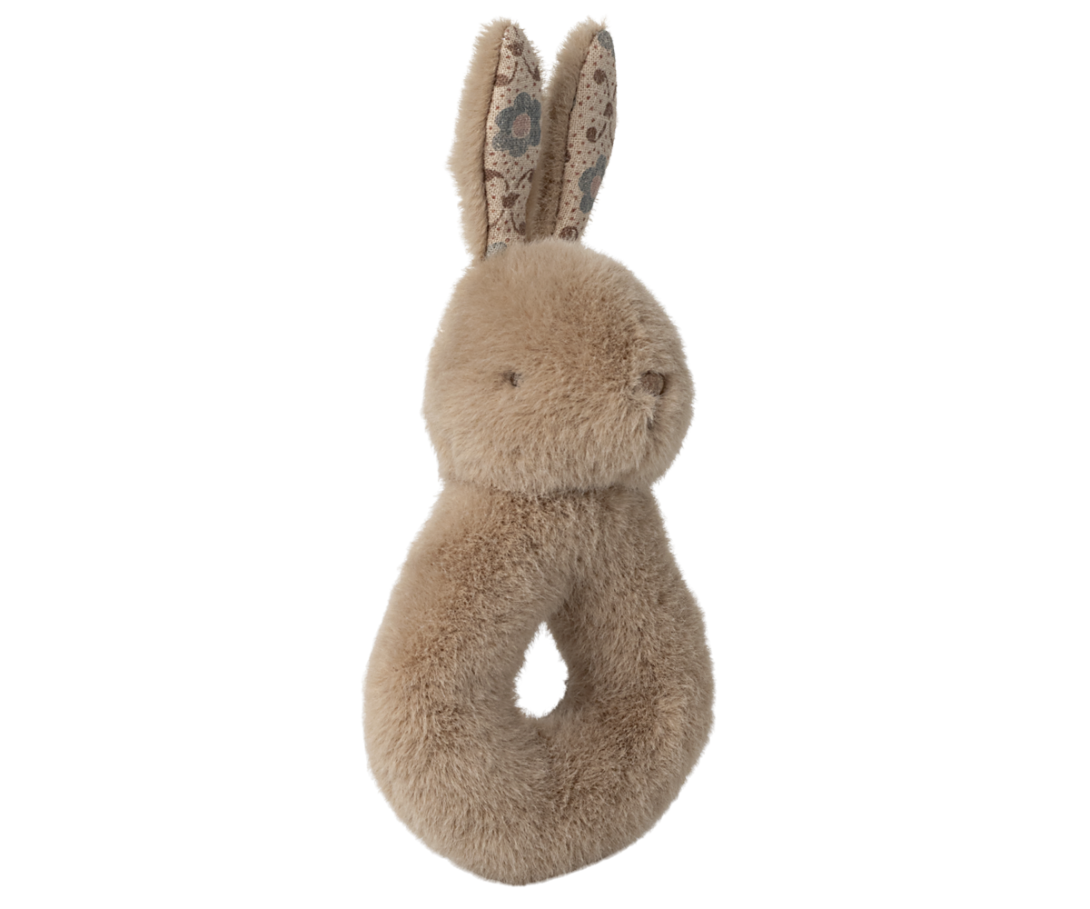 Rabbit rattle set - Cream peach