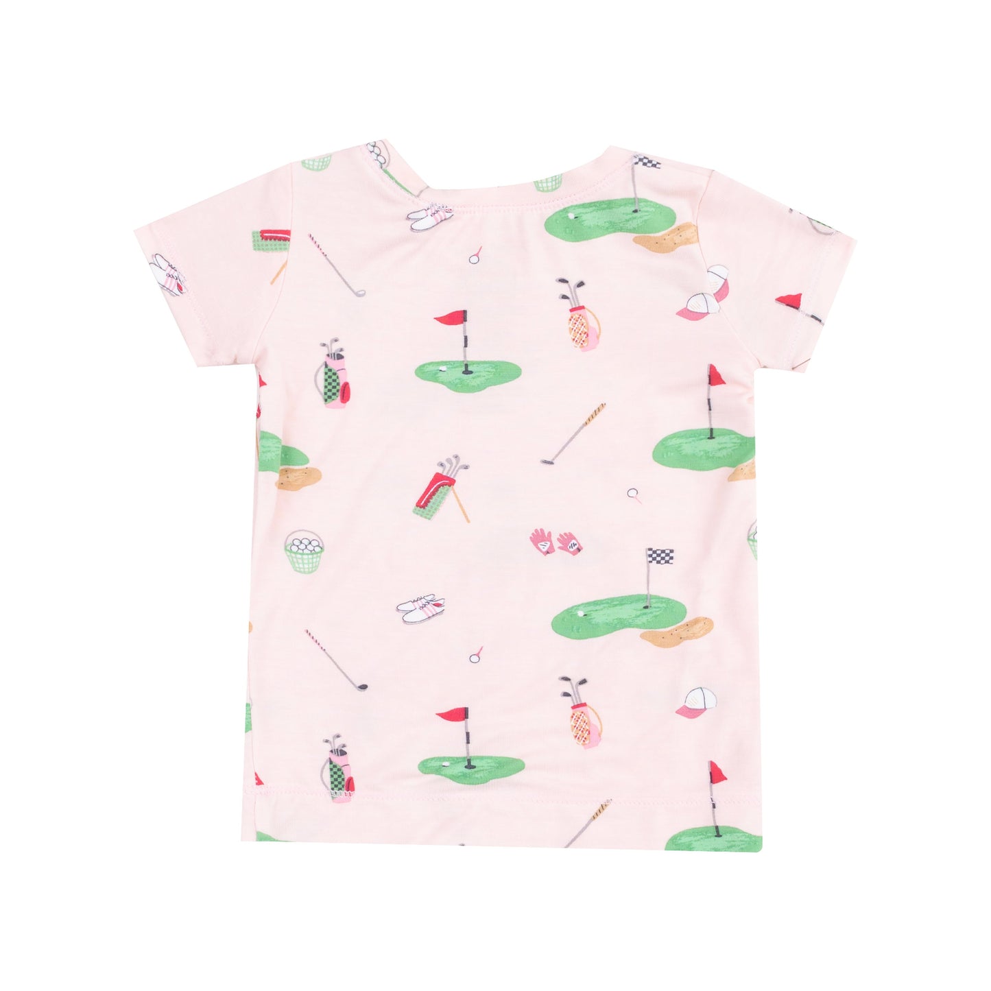 Short Sleeve Loungewear Set - Golf Things Pink
