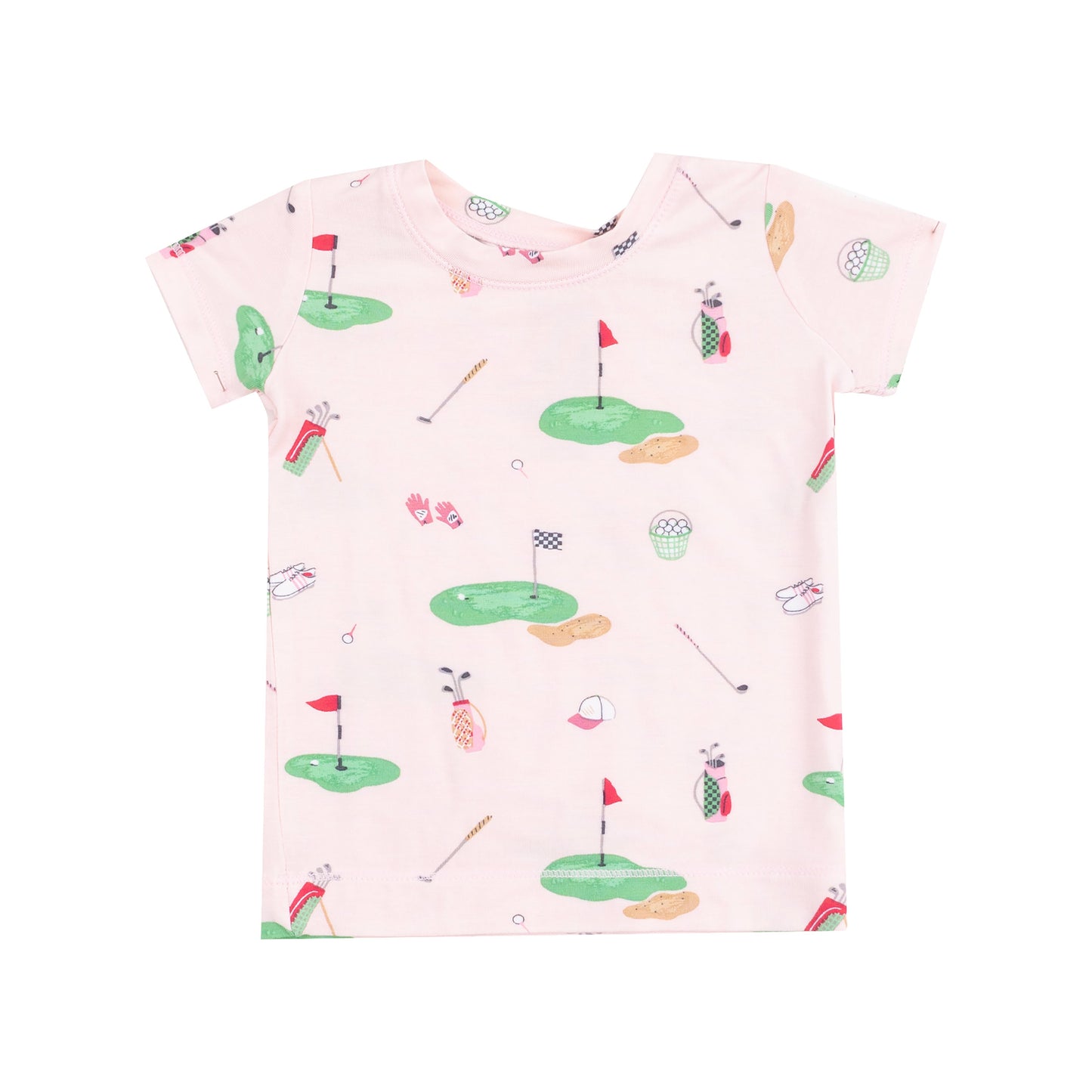 Short Sleeve Loungewear Set - Golf Things Pink