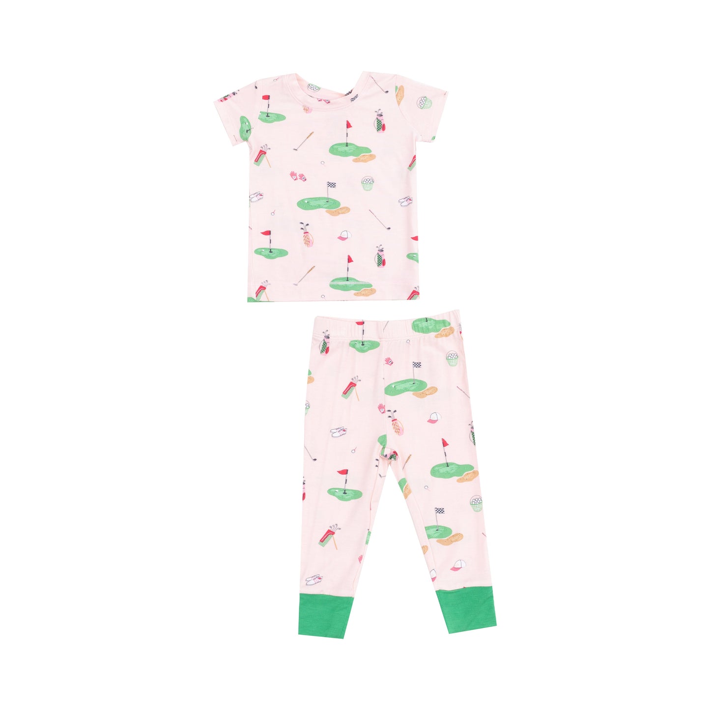 Short Sleeve Loungewear Set - Golf Things Pink