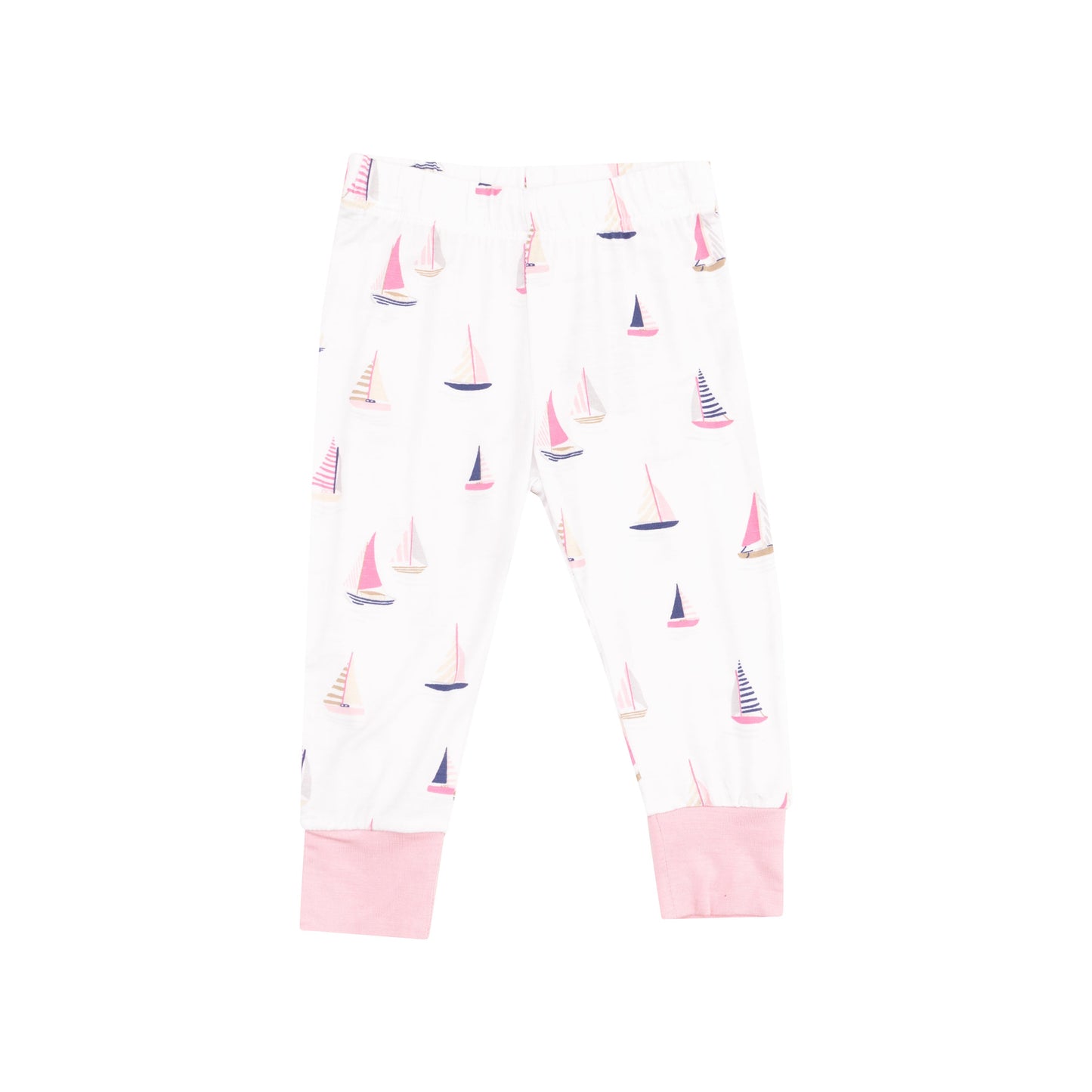 Short Sleeve Loungewear Set - Sailboats Pink