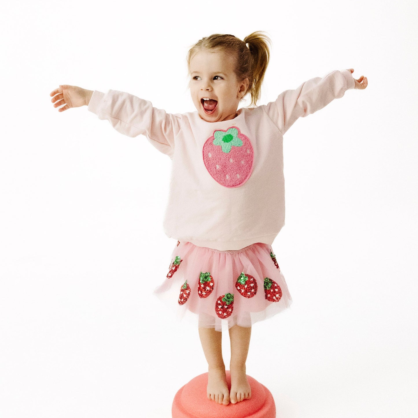 Tutu Skirt - Strawberry Swiss Dot