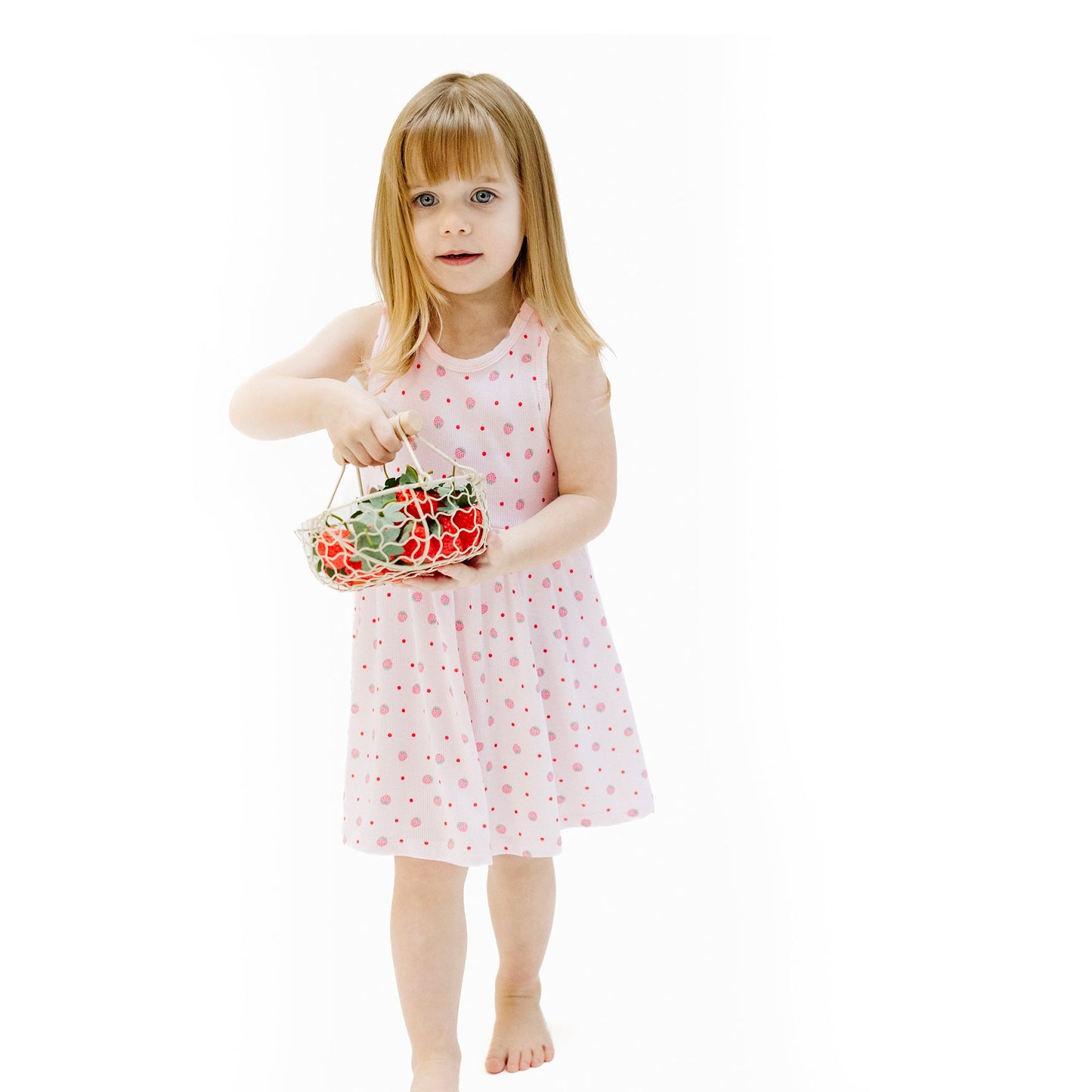 Tank Dress and Bloomer (2T-4T Dress Only) - Strawberry Swiss Dot