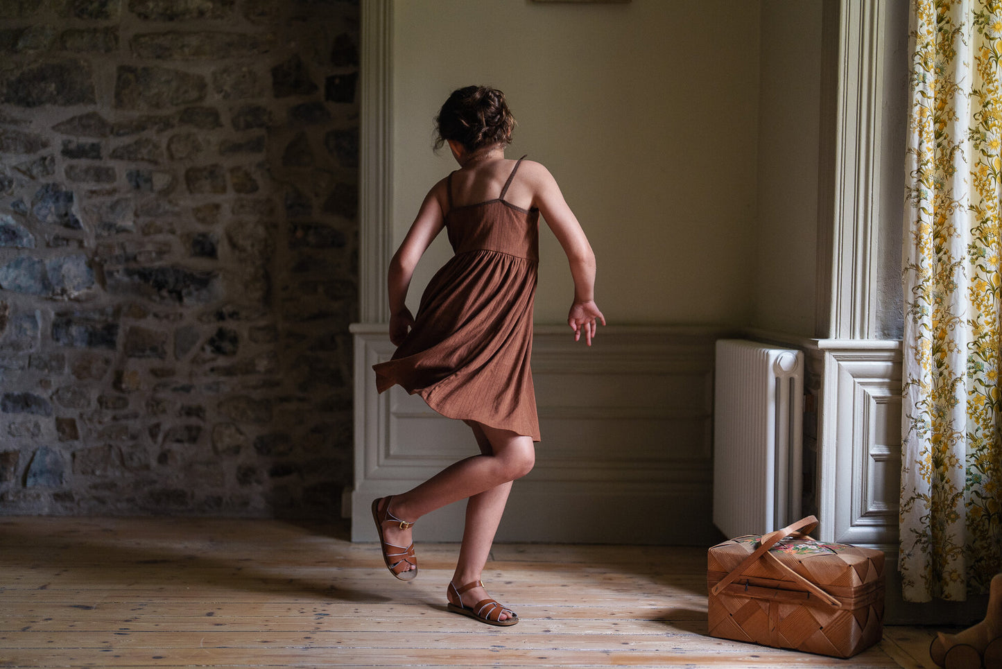 Organic Pointelle Lulu Dress Cinnamon