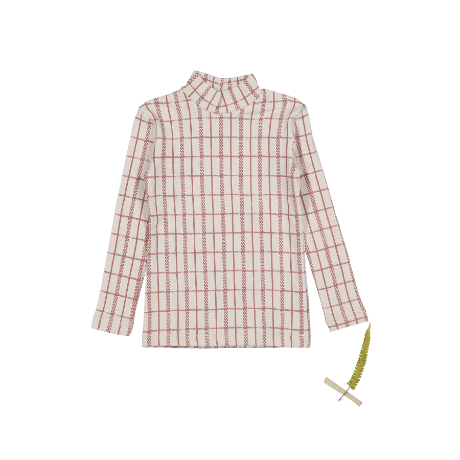The Printed Turtleneck - Mauve Check