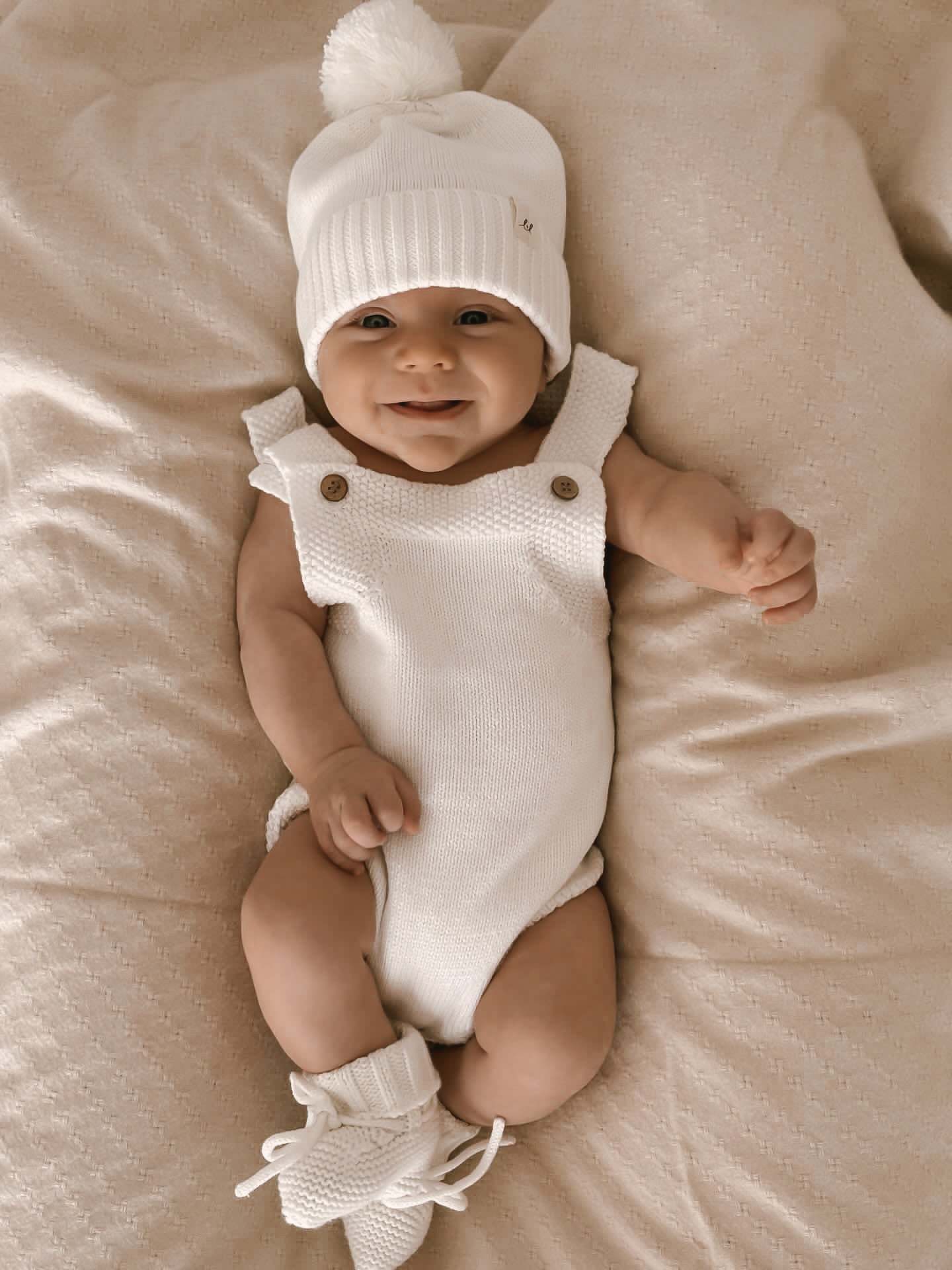 Luna + Luca Novelty Knit Romper - White