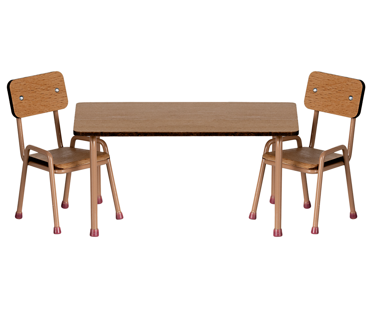 Table and chair set, Mouse - Dark powder