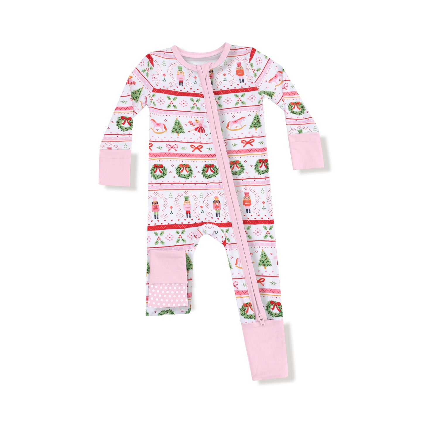 Sugar Plum Fairy - Nutcracker Fair Isle - Pink - Convertible Romper