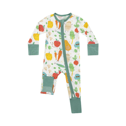 2 Way Zipper Romper - Fall Veggies