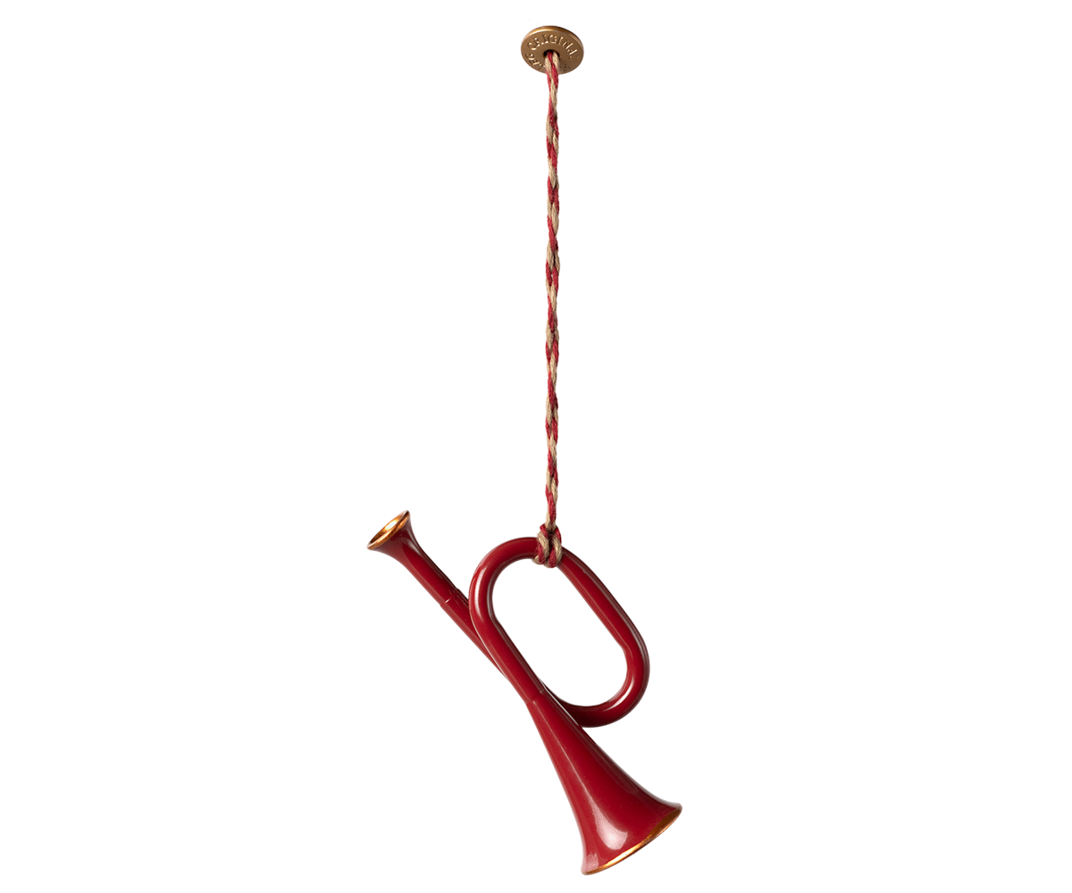 Metal ornament, Trumpet - Red