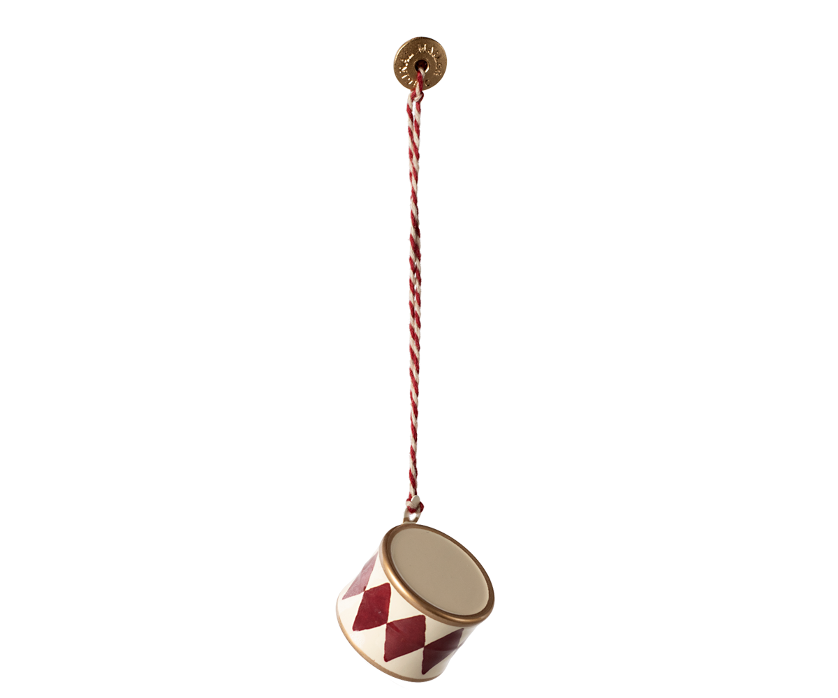 Metal ornament, Small drum - Red