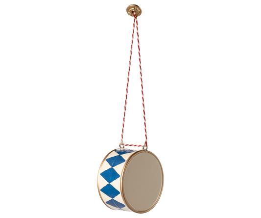 Metal ornament, Large drum - Dark blue