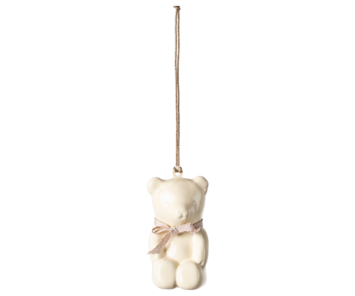 Metal ornament, Teddy bear - Off white/Rose