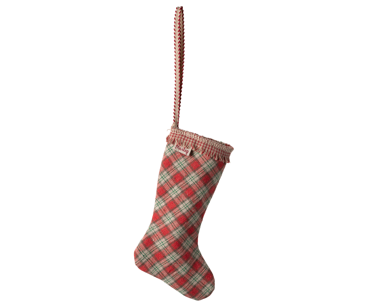 Stocking ornament, Checker - Red