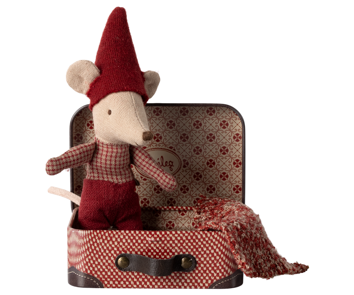 Christmas mouse, Baby in suitcase