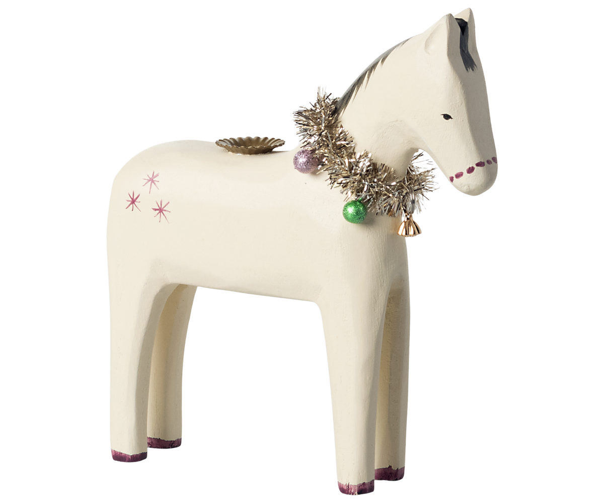 Wooden candle holder, Small horse