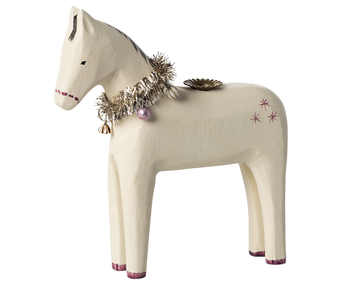 Wooden candle holder, Small horse