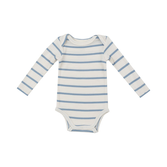 Bodysuit - Modal Rib Stripe - Glacier Lake