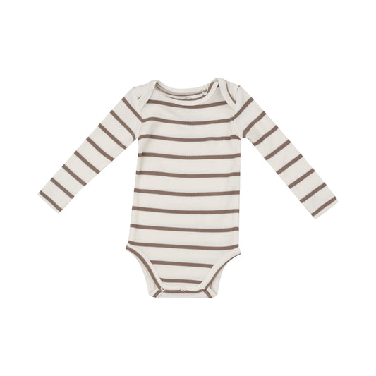 Bodysuit - Brown Rib Stripe