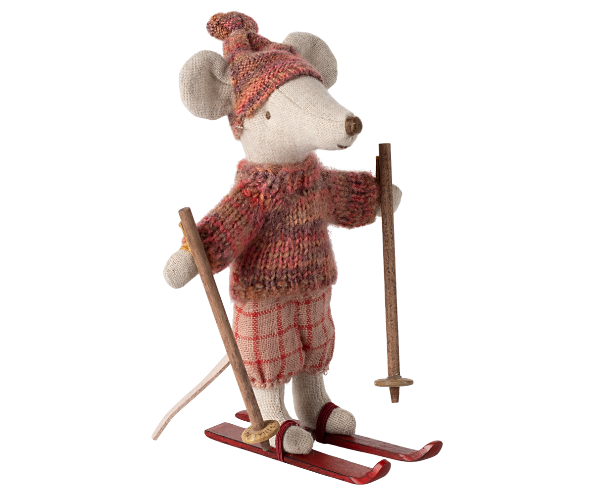 Winter mouse with ski set, Big sister - Rose