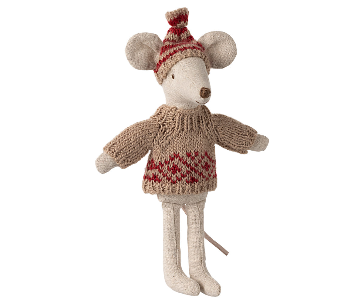 Knitted sweater and hat, Mum mouse