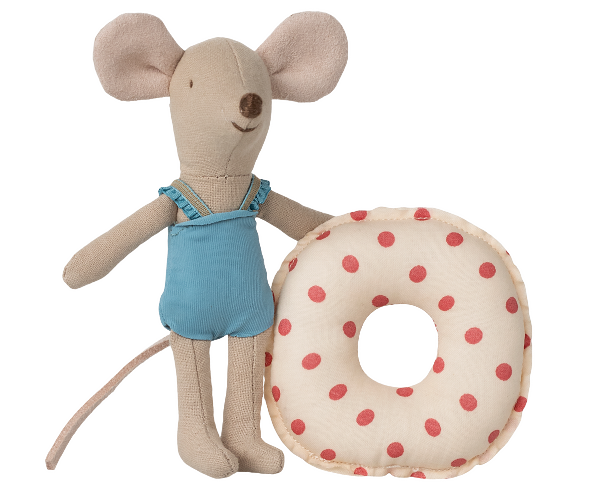Beach mouse with float, Little sister - Red dot