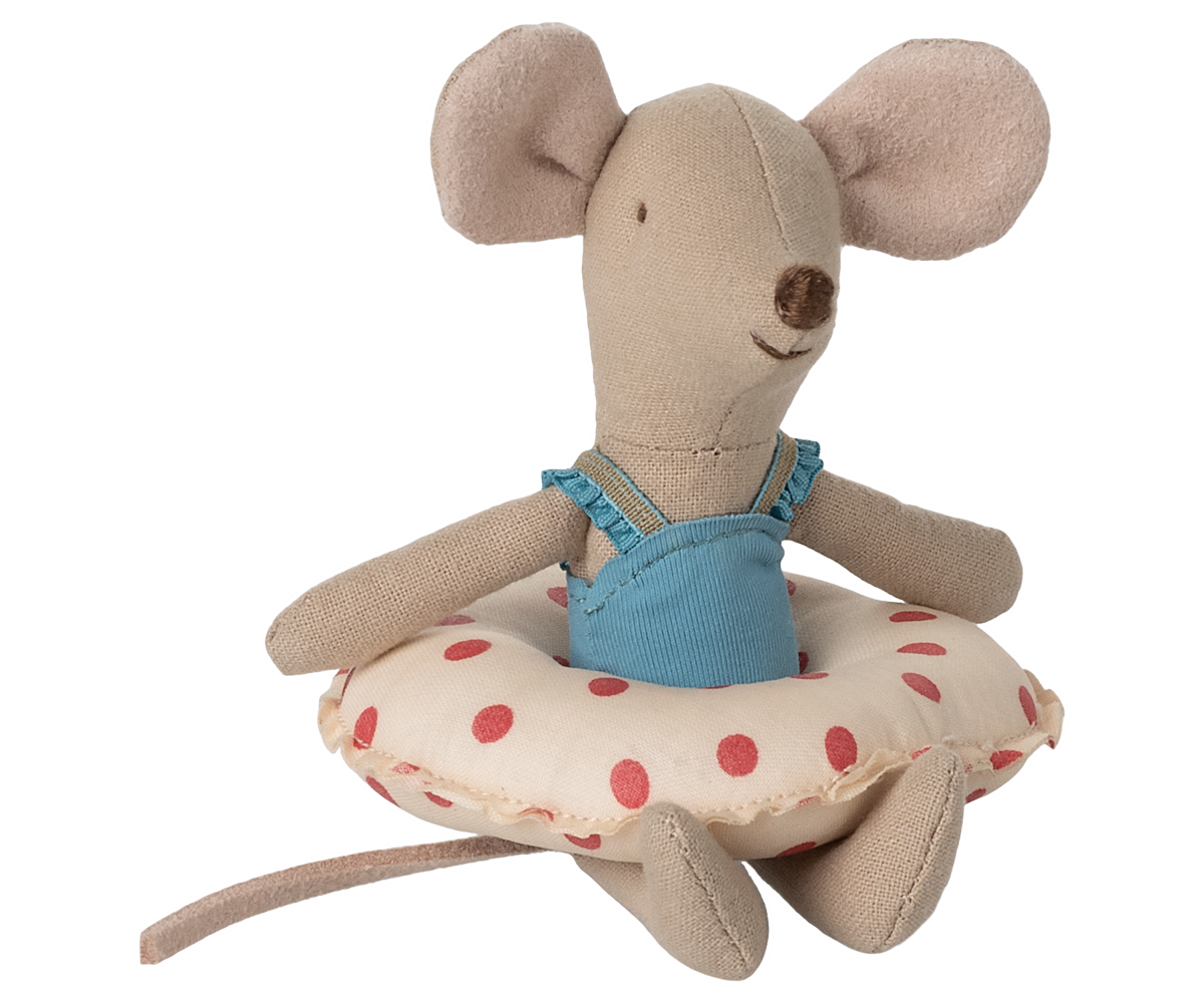Beach mouse with float, Little sister - Red dot