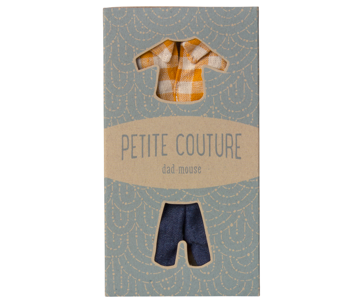 Yellow checked shirt and pants, Dad mouse