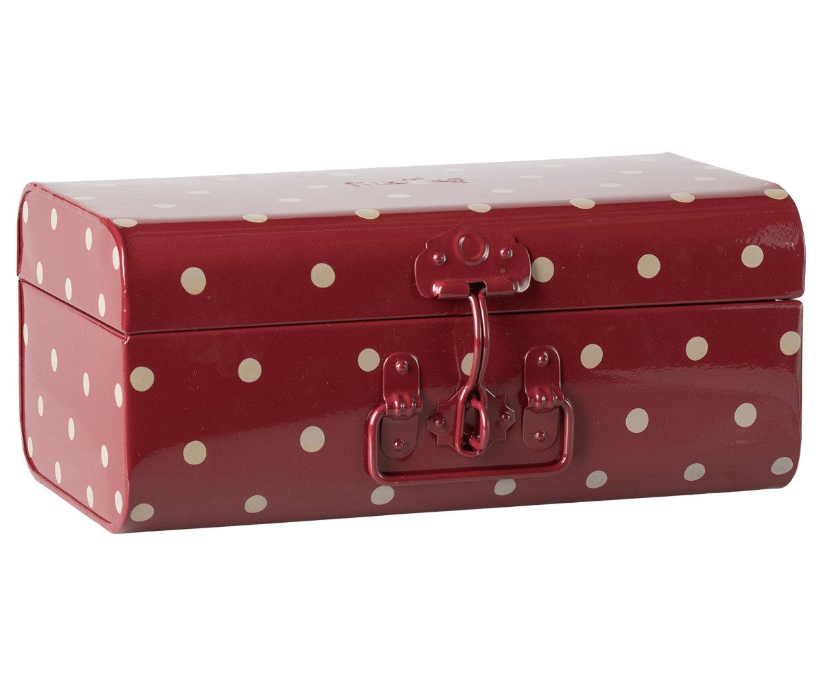 Storage suitcase, Small - Red with dots