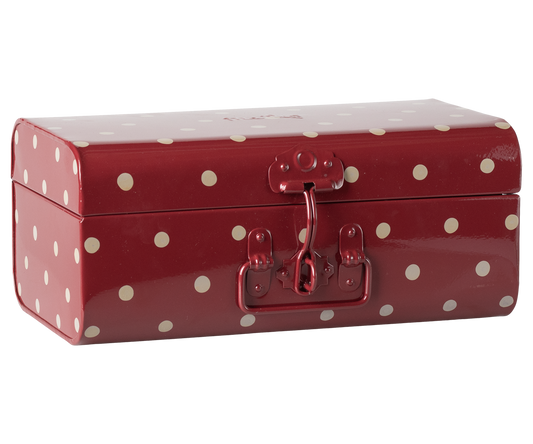 Storage suitcase, Small - Red with dots