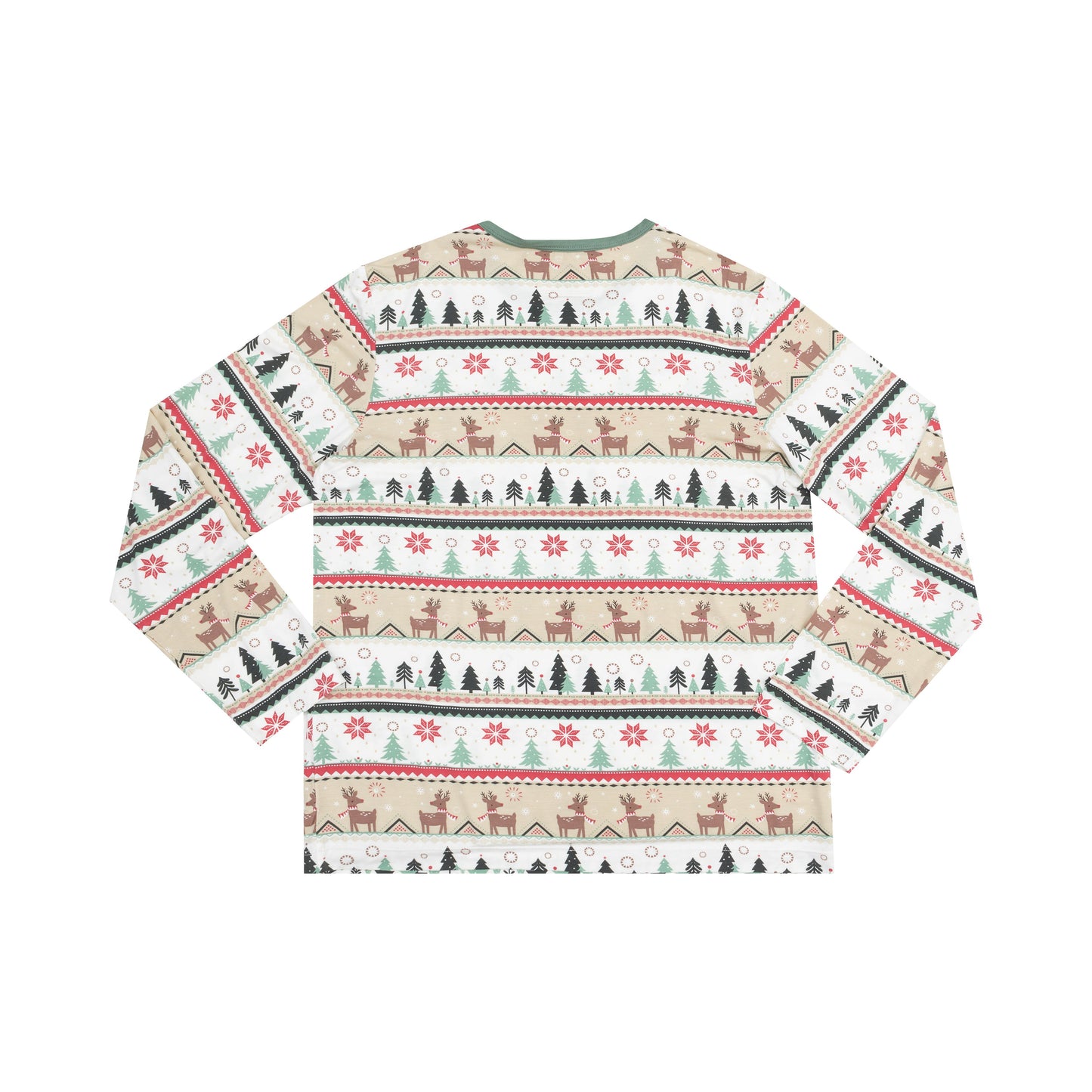 Adult L/S Loungewear Set W/ Pockets - Reindeer Fair Isle