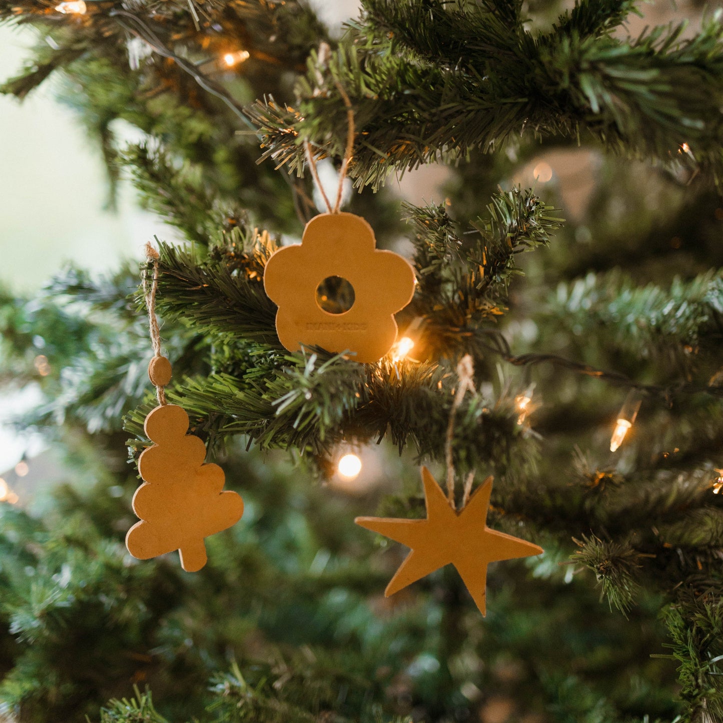 christmas tree leather ornament