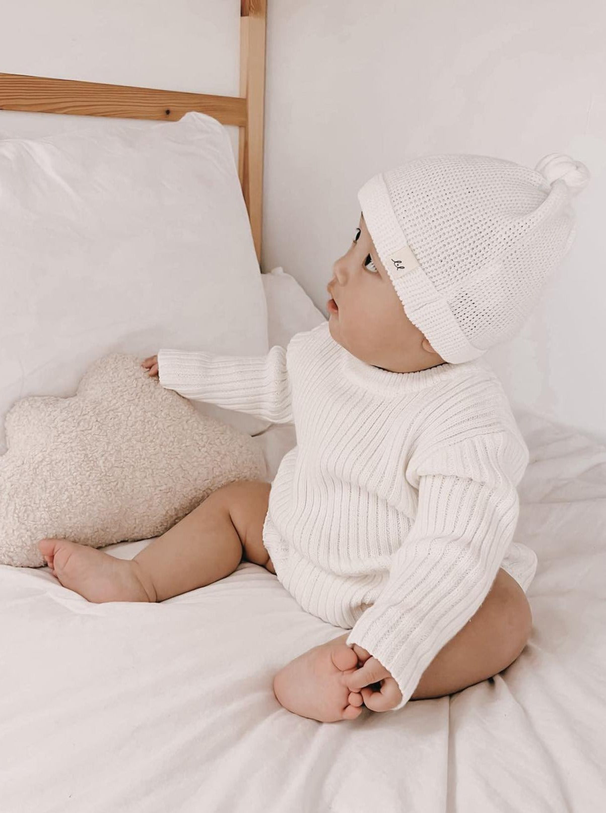 Luna + Luca Chunky Rib Romper - White