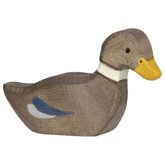 Wooden Duck Swimming
