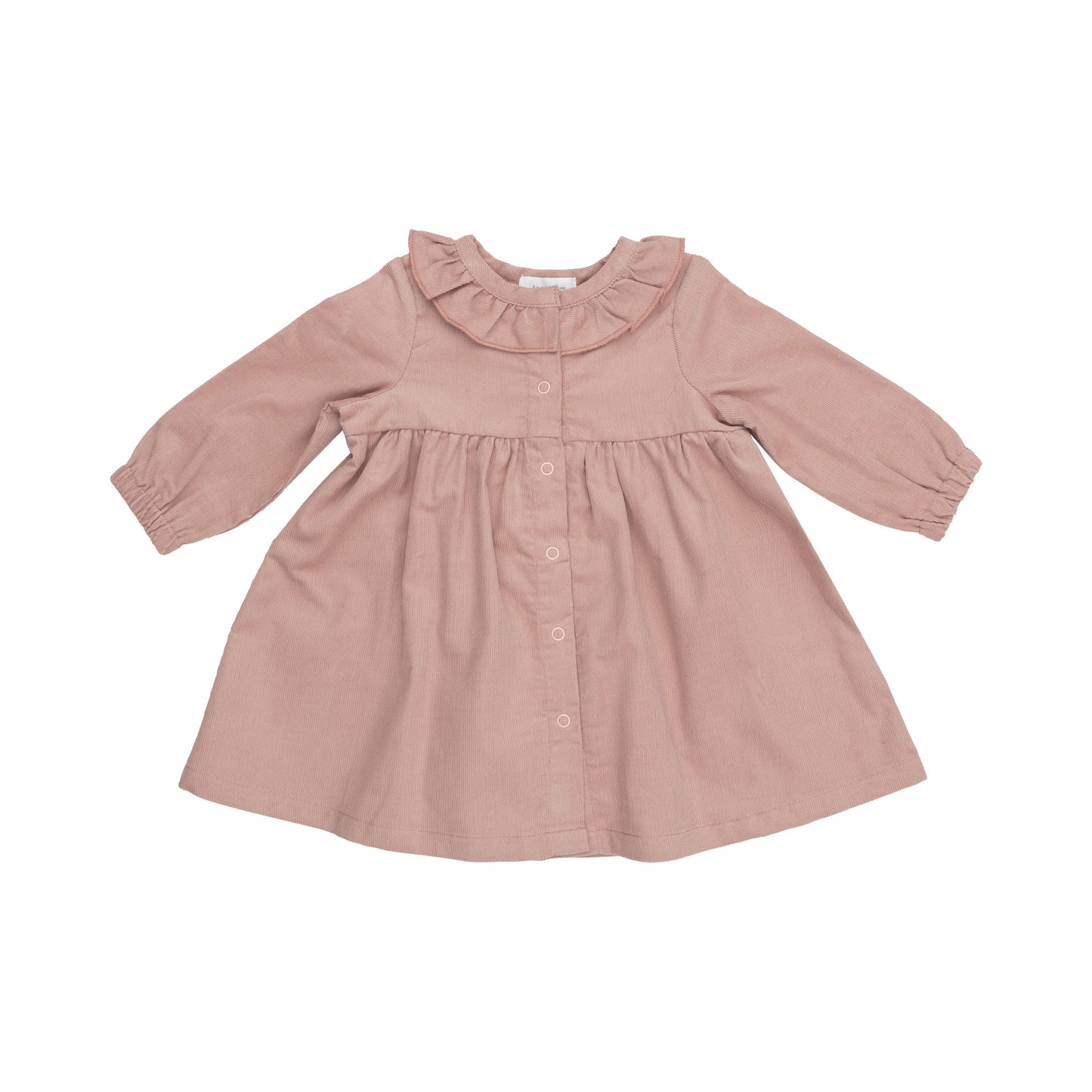 Ruffle Neck Dress - Solid Misty Rose