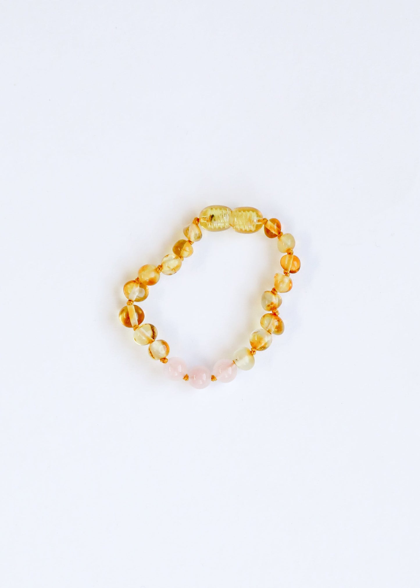 Polished Honey Baltic Amber + Rose Quartz || Kids Set ||