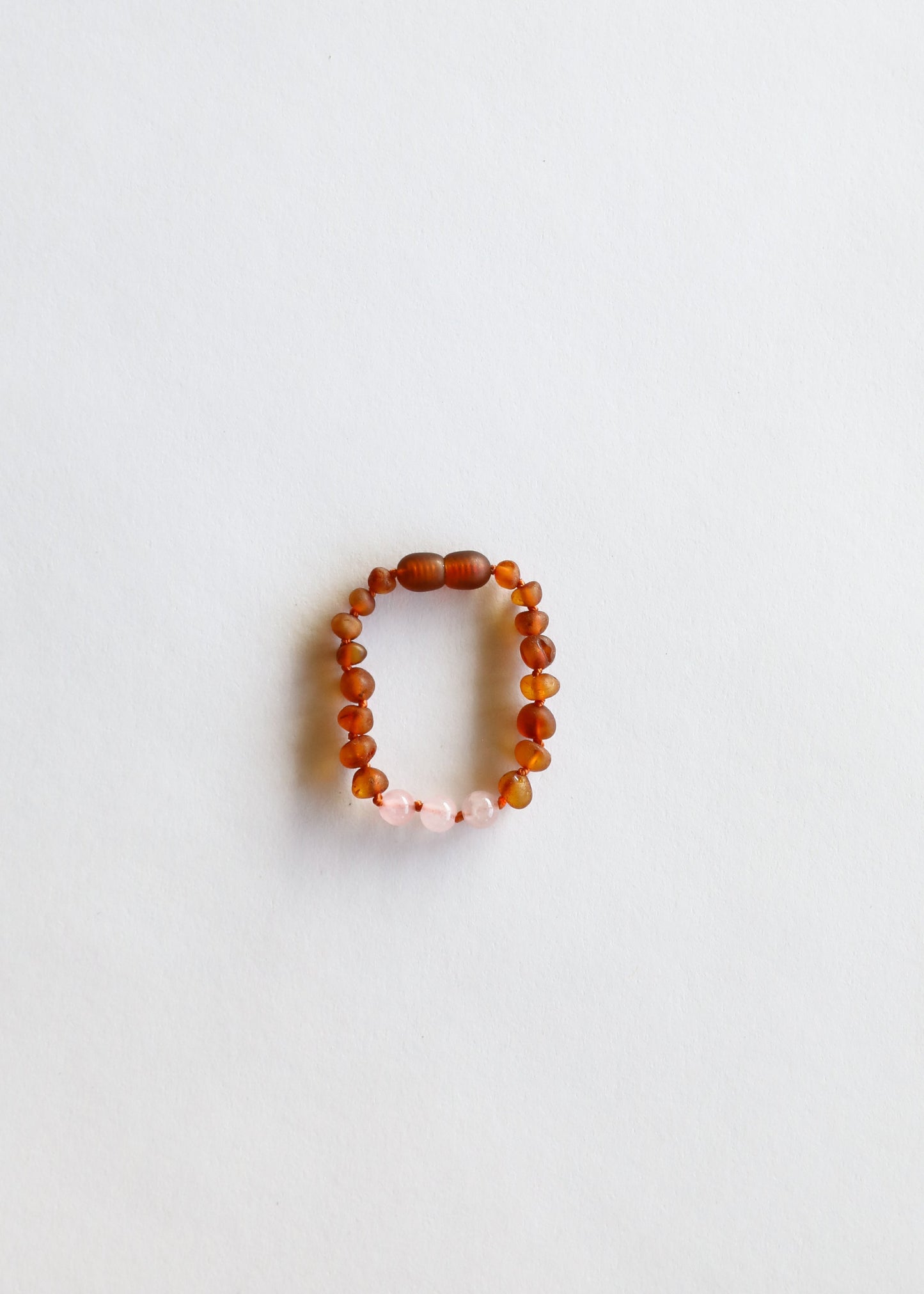 Raw Cognac Baltic Amber + Rose Quartz || Kids Set ||