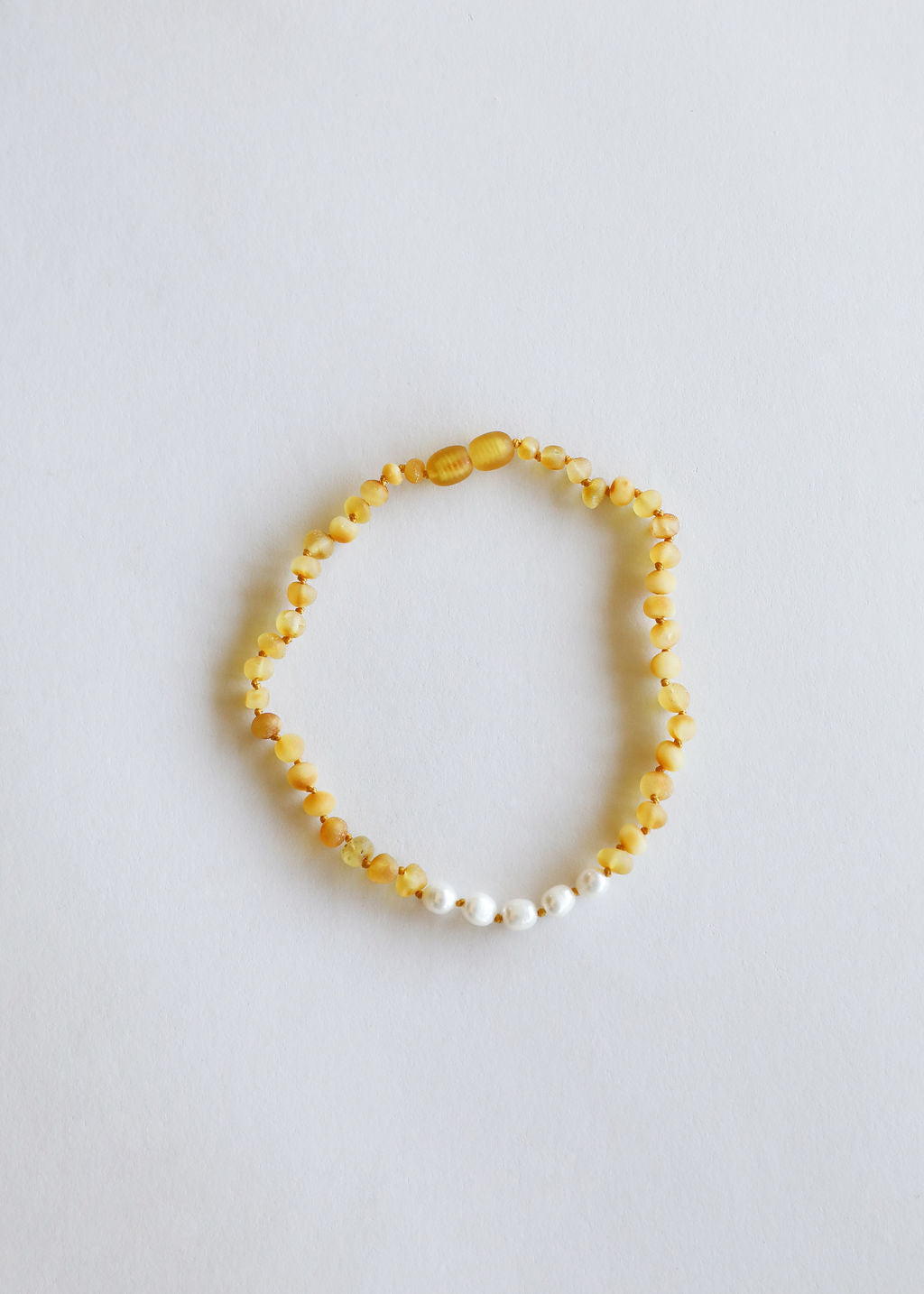 Raw Honey Baltic Amber + Pearl || Necklace