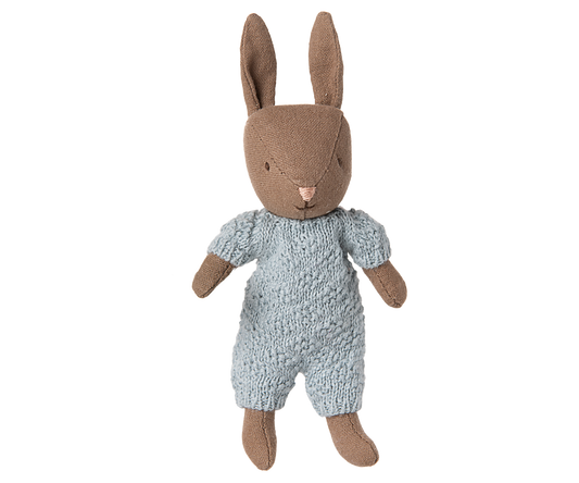 Rabbit, Micro - Brown - Blue knitted suit