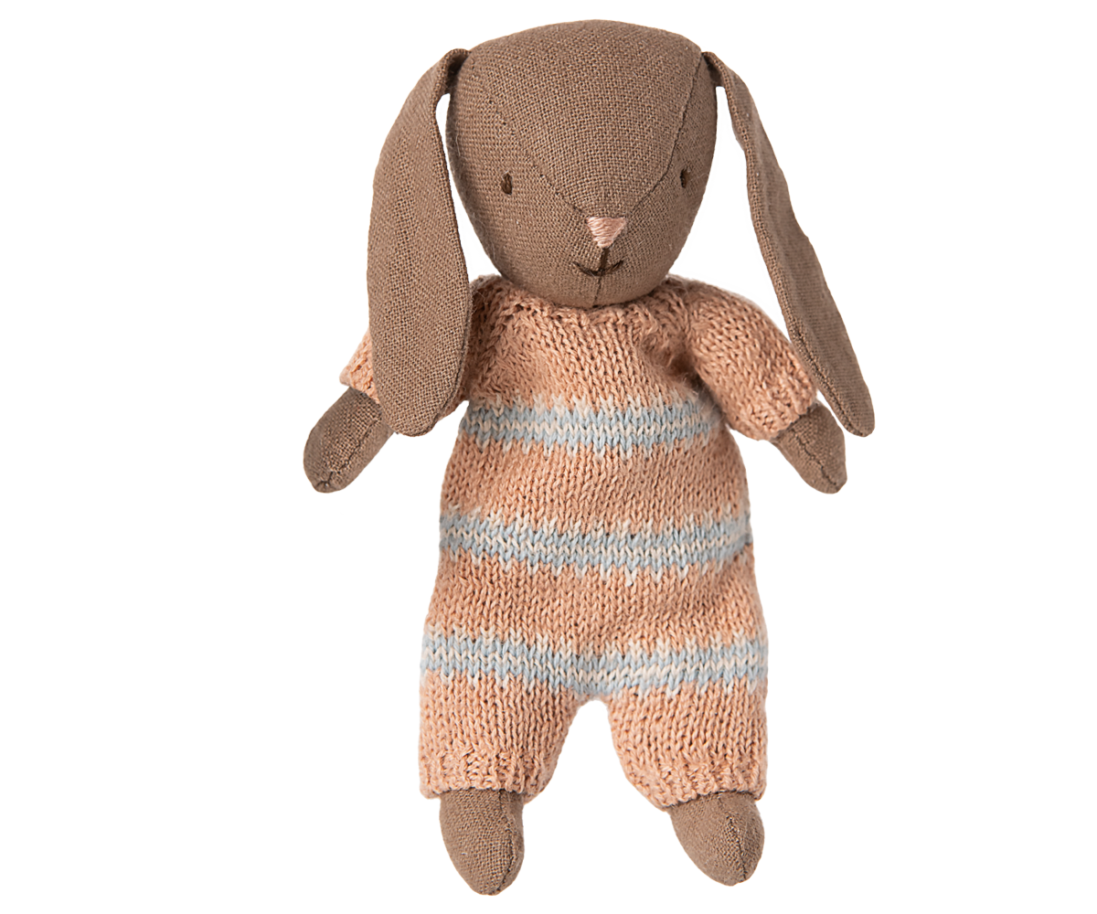 Bunny, Micro - Brown - Dusty rose knitted suit