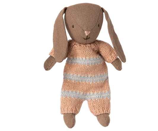Bunny, Micro - Brown - Dusty rose knitted suit