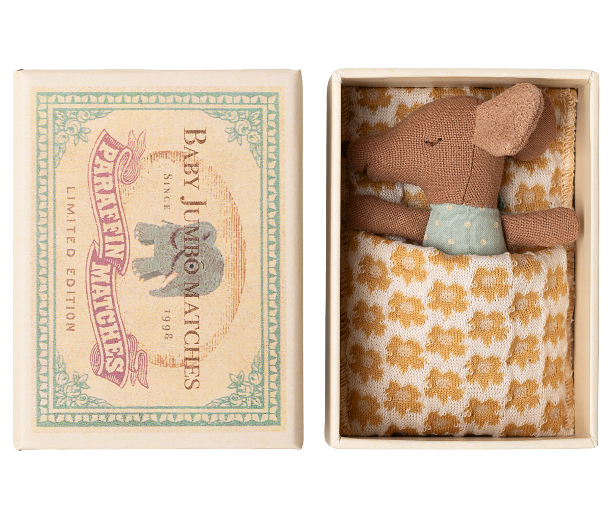 Sleepy wakey baby mouse in matchbox - Blue