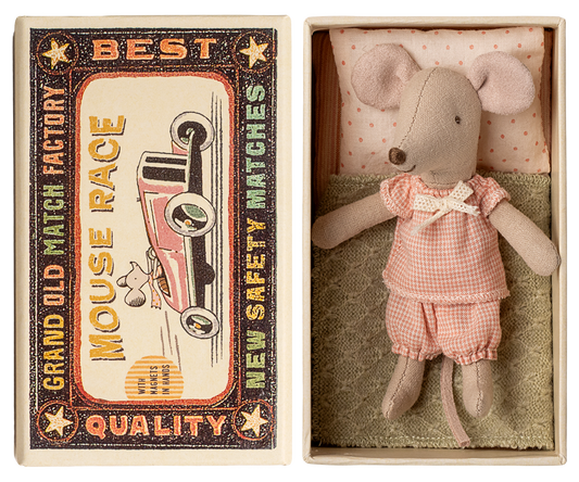 Little sister mouse in matchbox
