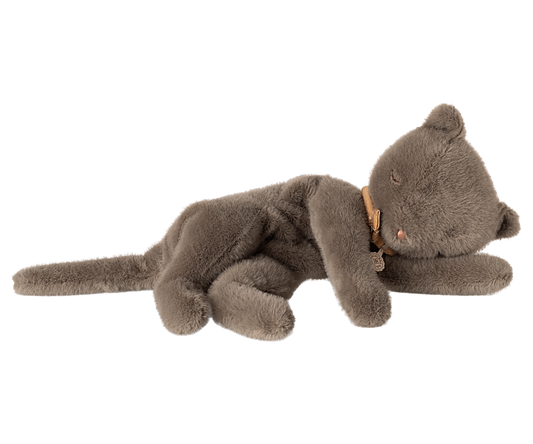 Sleeping kitten plush, Medium - Grey