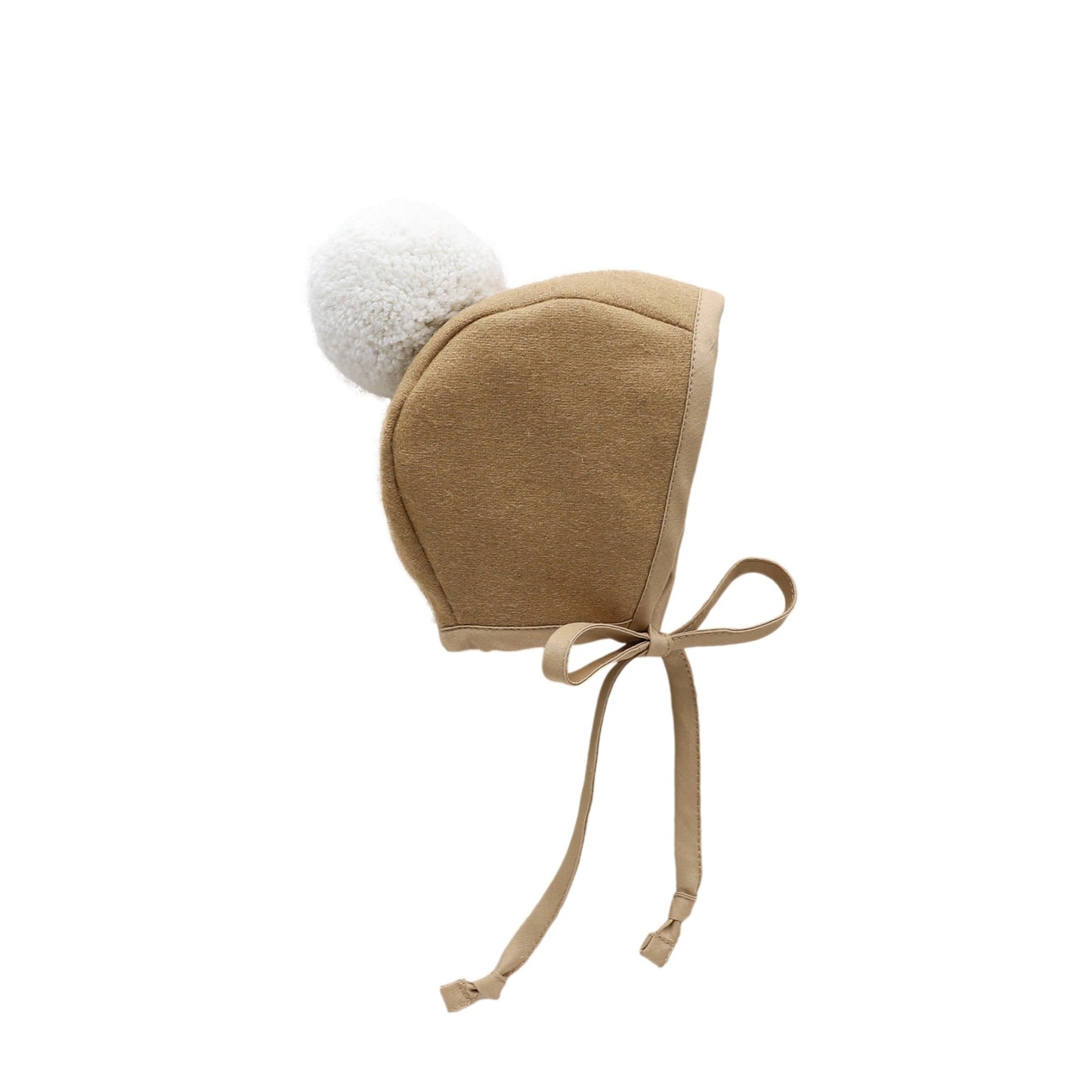 Camel Pom Bonnet Cotton-Lined