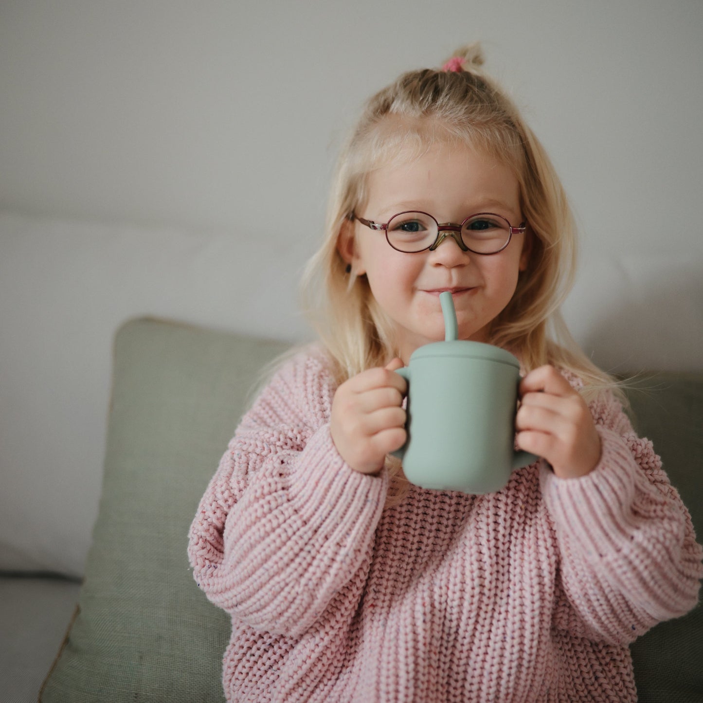 Silicone Training Cup + Straw