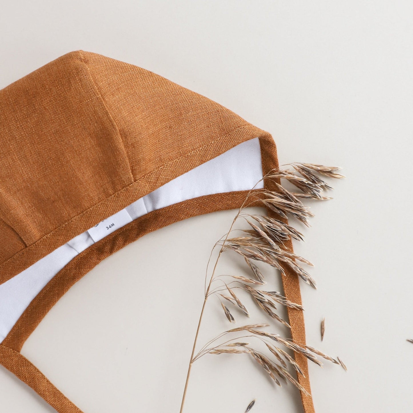 Rust Linen Bonnet Cotton-Lined