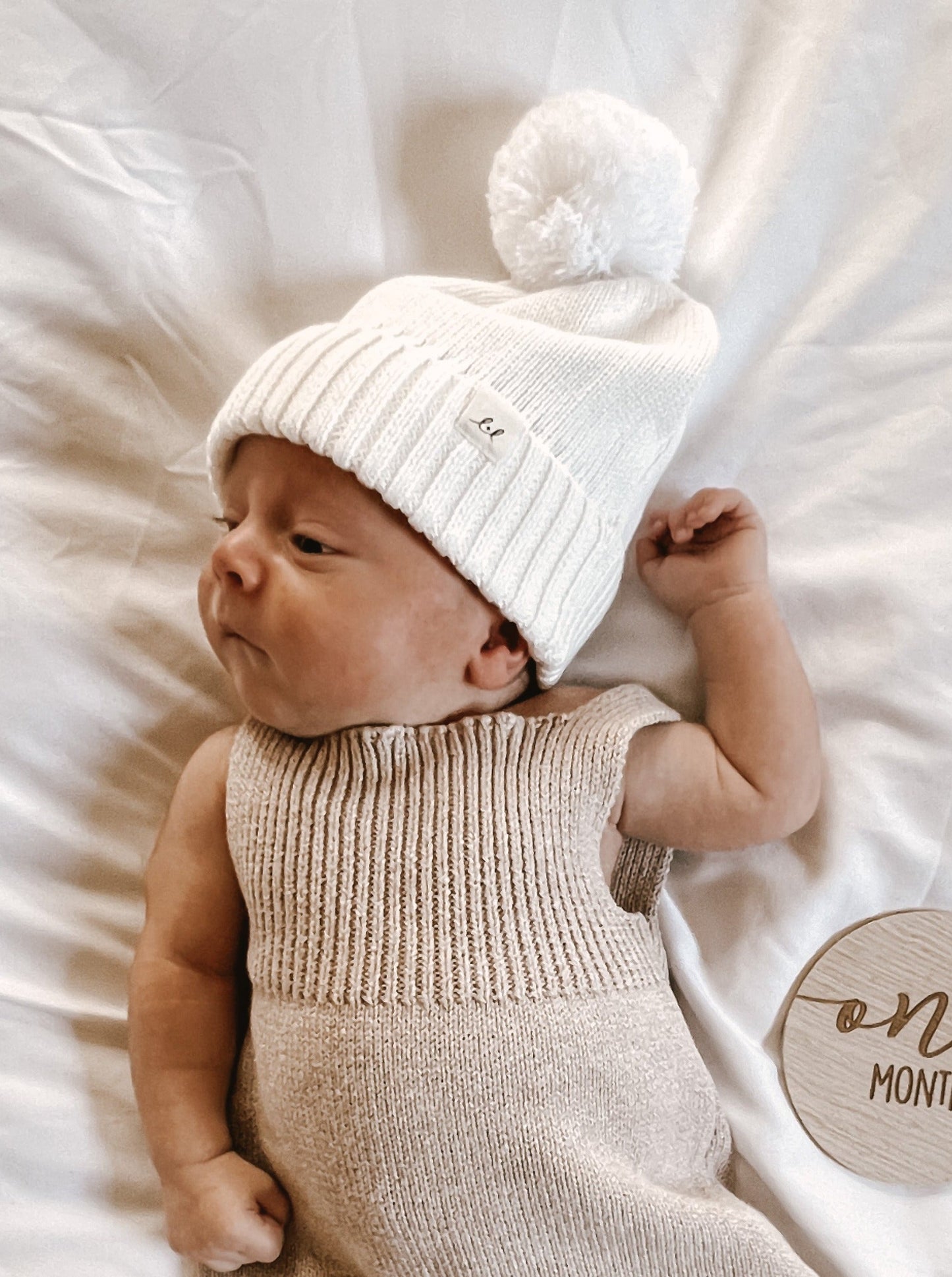 Luna + Luca Pom Beanie - White