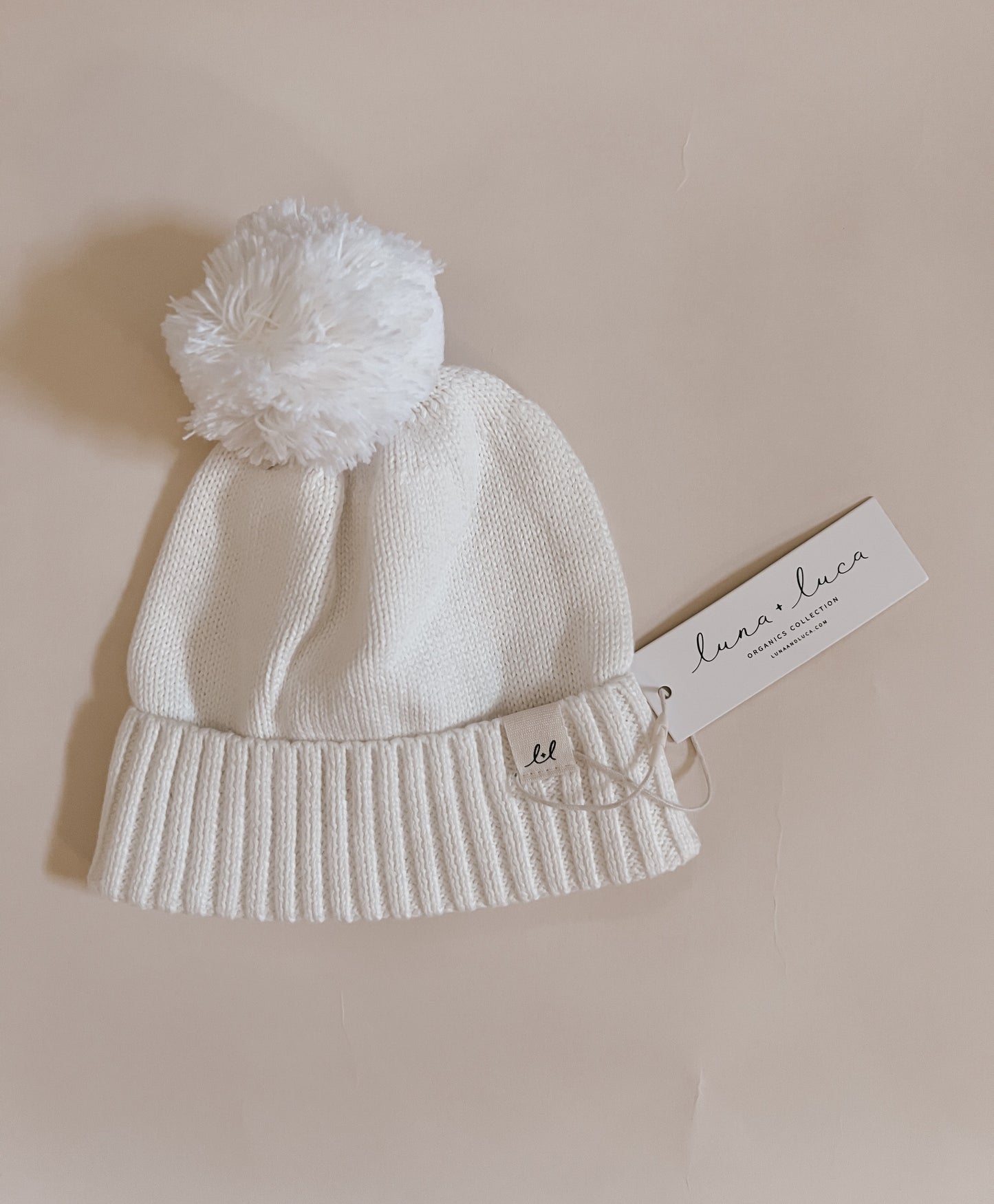 Luna + Luca Pom Beanie - White